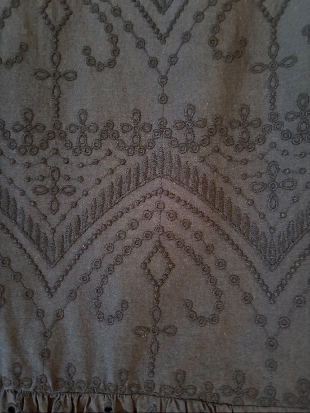 LOFT Navy Eyelet Peplum Blouse - Picture 4 of 4